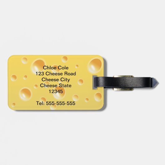 Gele Zwitserse kaastextuur Bagagelabel (Achterkant horizontaal)