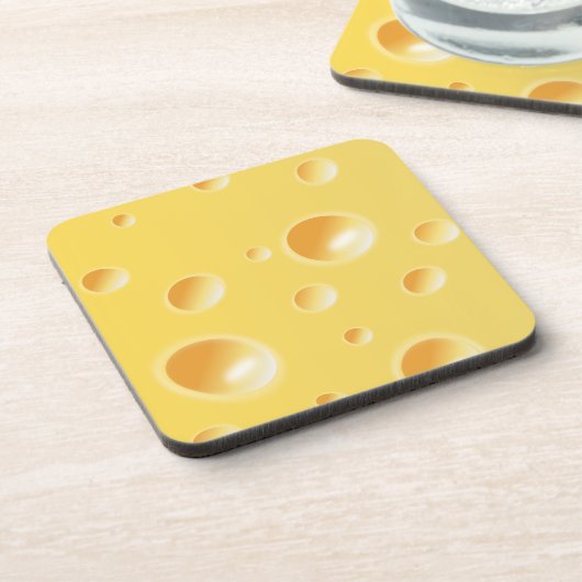 Gele Zwitserse kaastextuur Bier Onderzetter (Linkerzijde)