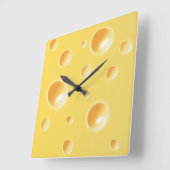 Gele Zwitserse kaastextuur Unieke keukenklok Vierkante Klok (Hoek)