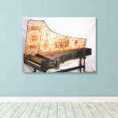 Gelede en geschilderde harpsichord canvas afdruk (Insitu (Houten vloer))