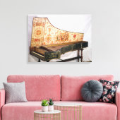 Gelede en geschilderde harpsichord canvas afdruk (Insitu (Woonkamer))