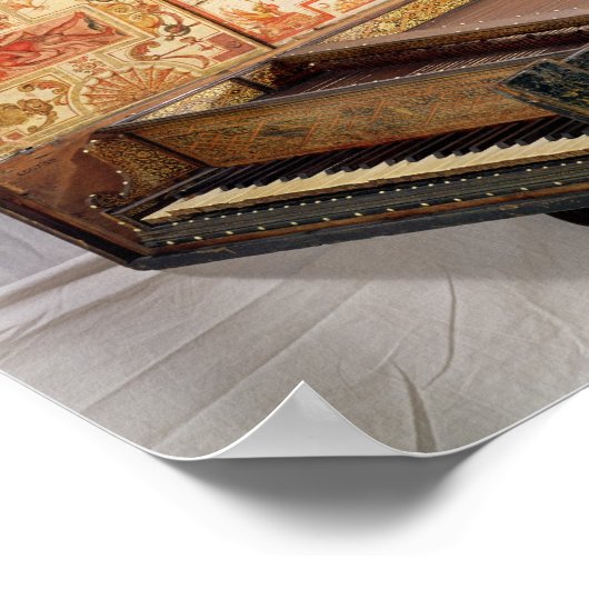 Gelede en geschilderde harpsichord poster (Hoek)