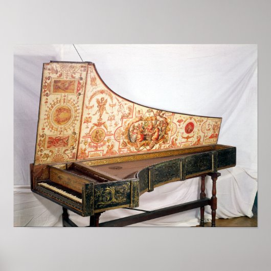 Gelede en geschilderde harpsichord poster (Voorkant)
