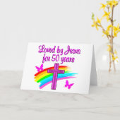 GELEDEN DOOR GOD 50E BIRTHDAY-ONTWERP KAART (Gele Bloem)