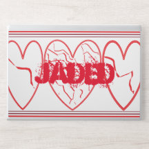 Geleed met rode en witte gebroken harten