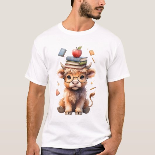 Geleerde Koe met Boeken T-shirt (Voorkant)