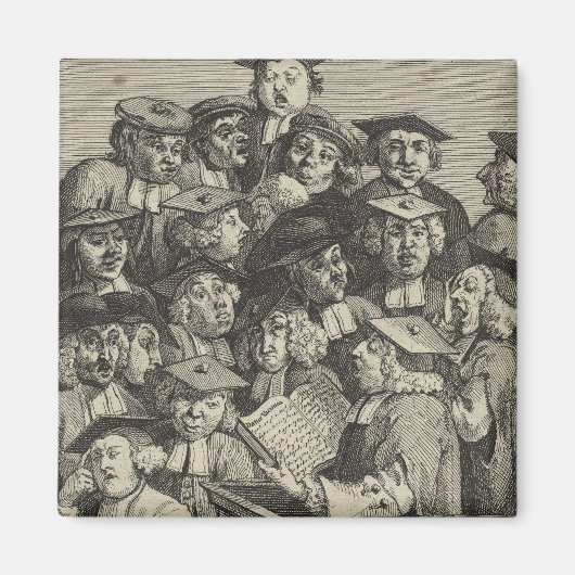 Geleerden bij een lezing (door William Hogarth) Magneet (Voorkant)