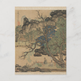 Geleerden in een tuin van Chen Hongshou Briefkaart