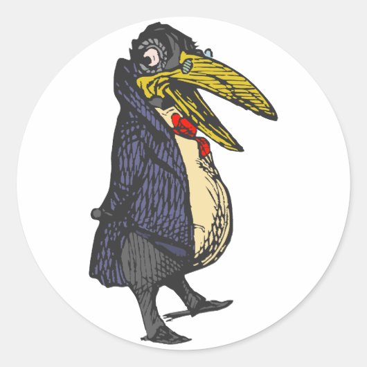 gelehrter rabe academic raven ronde sticker (Voorkant)