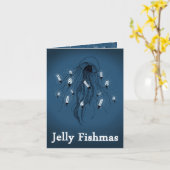 Gelei Fishmas (Vrolijke Kerstmis) Kaart (Gele Bloem)