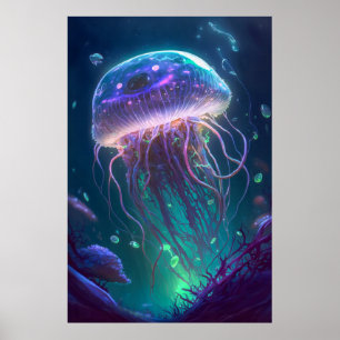 Gelei Vis Dierlijk Portret Schilderij Wildlife Oce Poster