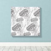 Gelei Vis Doodle 6 Canvas Afdruk (Insitu (Houten vloer))