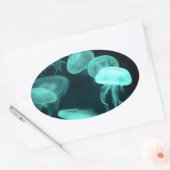 Gelei vis gloeiend ovale sticker (Envelop)
