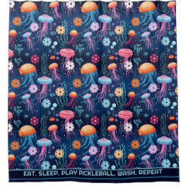 Gelei vis pickleball, aangepaste tekst douchegordijn