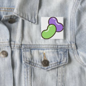 geleibonen vierkante button 5,1 cm (In situ)