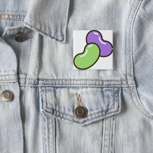 geleibonen vierkante button 5,1 cm (In situ)