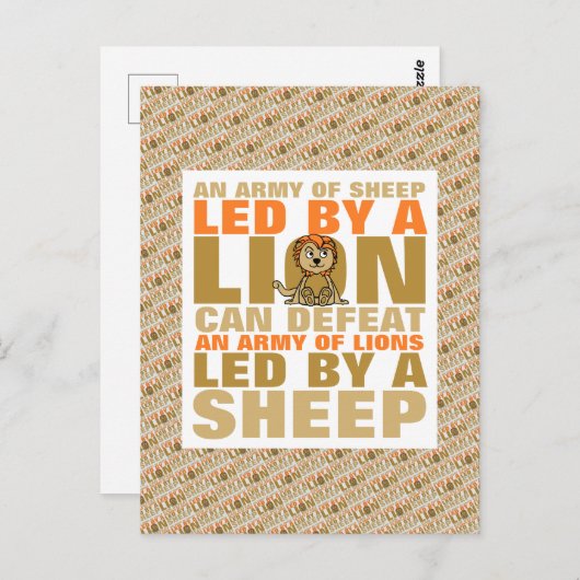 Geleid door een leeuw briefkaart (Voorkant / Achterkant)