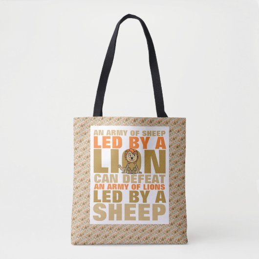 Geleid door een leeuw tote bag (Voorkant)