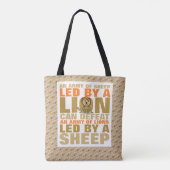Geleid door een leeuw tote bag (Achterkant)
