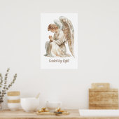 Geleid door licht citaat Waterverf Angel Poster (Keuken)