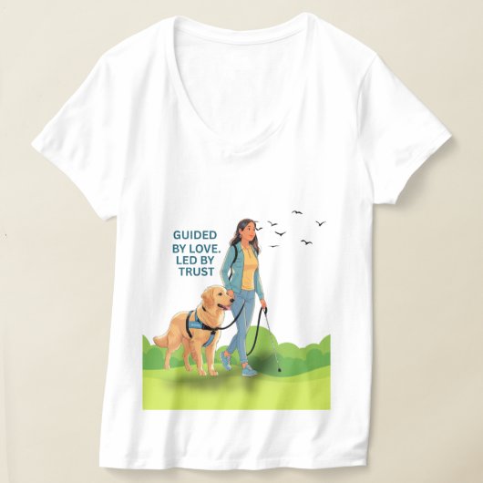 Geleid door liefde - Guide Dog Support Design voor T-shirt (Laagn)
