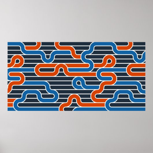 Geleid naadloos  patroon met verdraaide lijnen, poster (Voorkant)