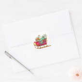 Geleid of Sleigh met cadeaus en kerstboom Vierkante Sticker (Envelop)