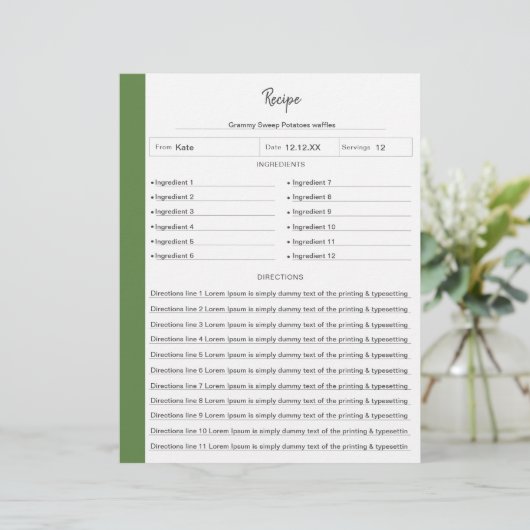 Geleid Ontvang pagina's Groen in letterformaat Fil (Staand voorkant)