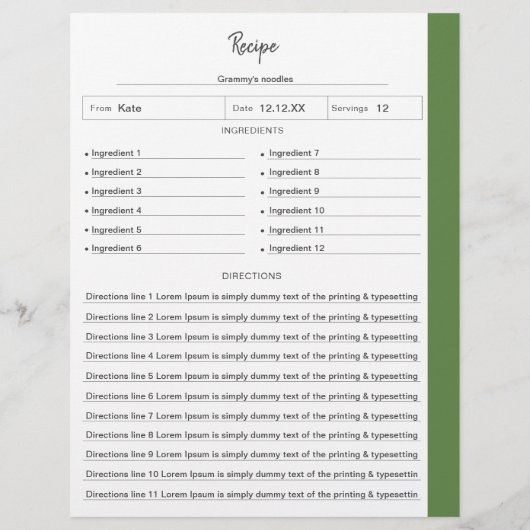 Geleid Ontvang pagina's Groen in letterformaat Fil (Achterkant)