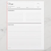Geleid Recipe Pagina's Modern in Blush letter form (Achterkant)