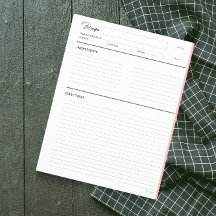 Geleid Recipe Pagina's Modern in Blush letter form