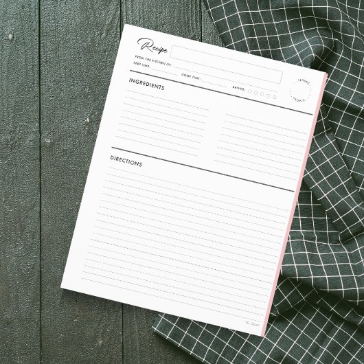 Geleid Recipe Pagina's Modern in Blush letter form