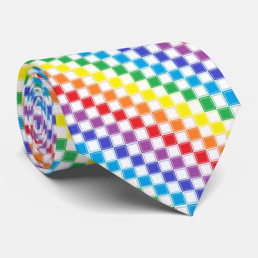 Geleid regenboog en wit stropdas (Opgerold)