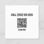 Geleide Douane QR Vierkante Visitekaartje (Achterkant)