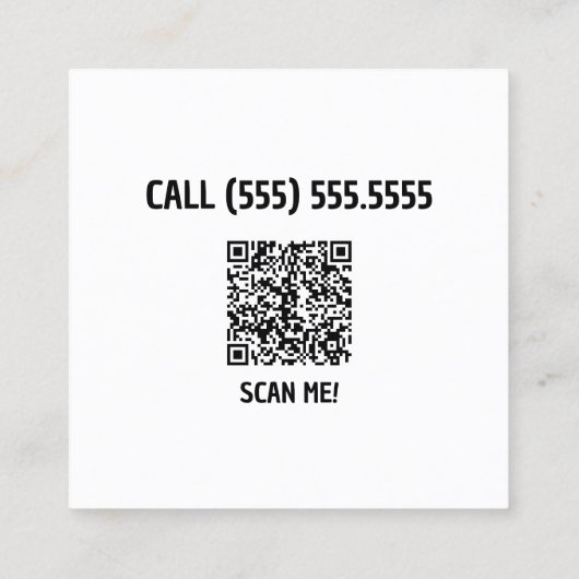 Geleide Douane QR Vierkante Visitekaartje (Achterkant)