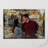 Geleide Foiliage Foto Gold Folie Feestdagenkaart (Voorkant)