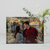 Geleide Foiliage Foto Gold Folie Feestdagenkaart (Staand Voorkant)