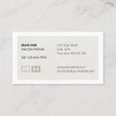 Geleide grijze klokken visitekaartje (Achterkant)