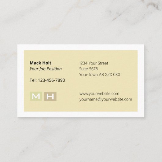 Geleide klokken van de Warm Tone Visitekaartje (Achterkant)