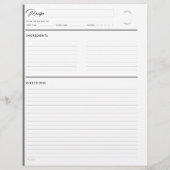 Geleide Recipe Pagina's Modern in grijs letterform (Achterkant)