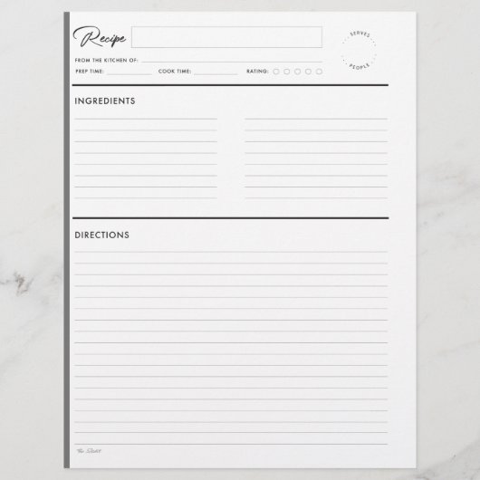 Geleide Recipe Pagina's Modern in grijs letterform (Achterkant)