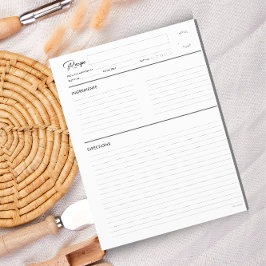 Geleide Recipe Pagina's Modern in grijs letterform