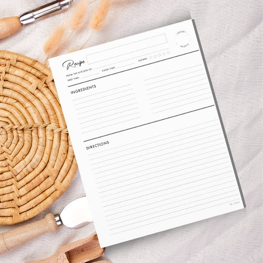 Geleide Recipe Pagina's Modern in grijs letterform