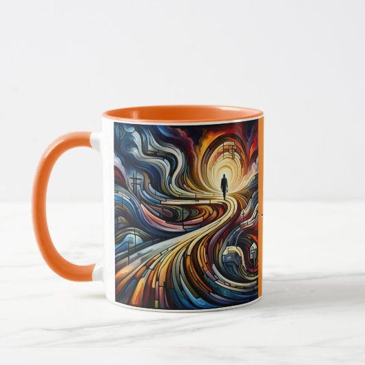 "Geleide stappen" koffie Mok (Links)