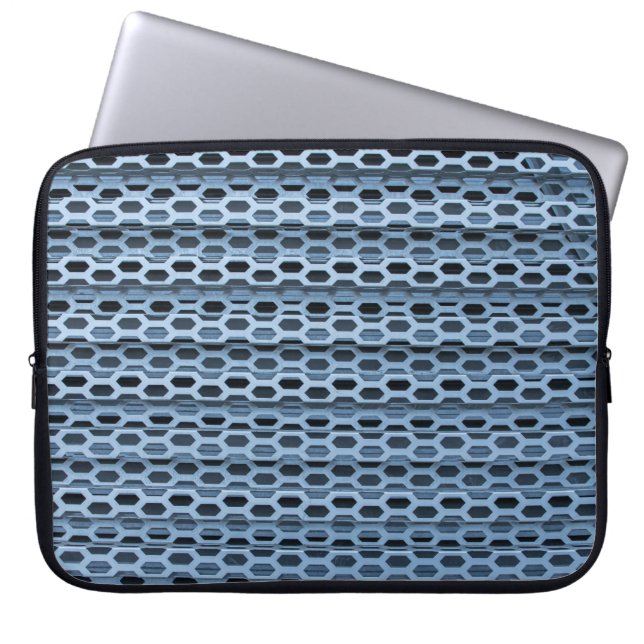 Geleide textiel, zwart-wit laptop sleeve (Voorkant)