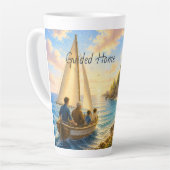 Geleide thuis kustvuurtoren latte mok (Linkerhoek)