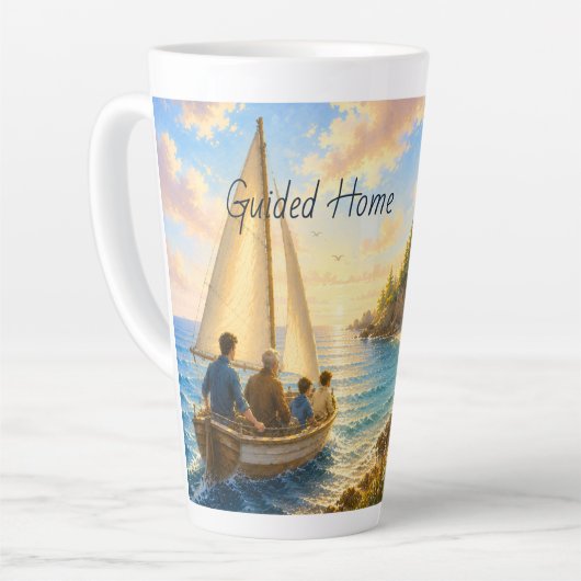 Geleide thuis kustvuurtoren latte mok (Linkerhoek)