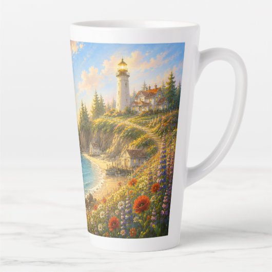 Geleide thuis kustvuurtoren latte mok (Rechts)