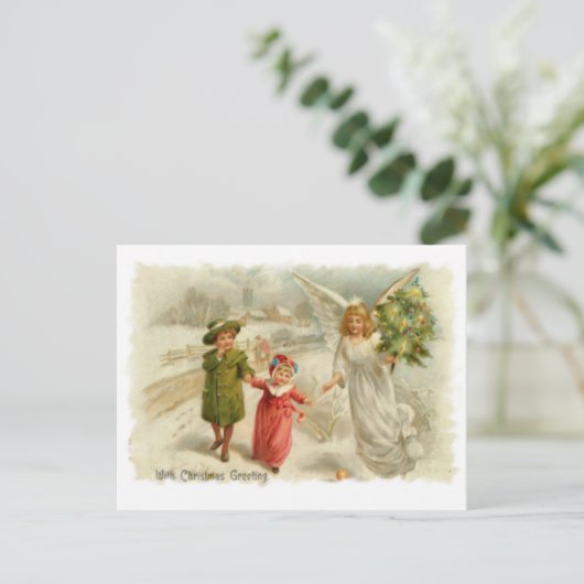 geleideengel feestdagenkaart (Staand voorkant)