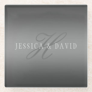 Geleidelijk veranderende gradiënt grijs elke naam/ glazen onderzetter